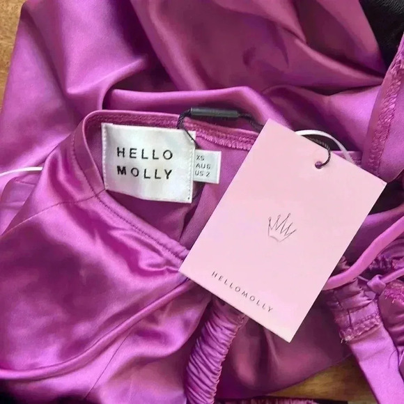 Hello Molly backless satin purple midi dress new with tags - Picture 4 of 4